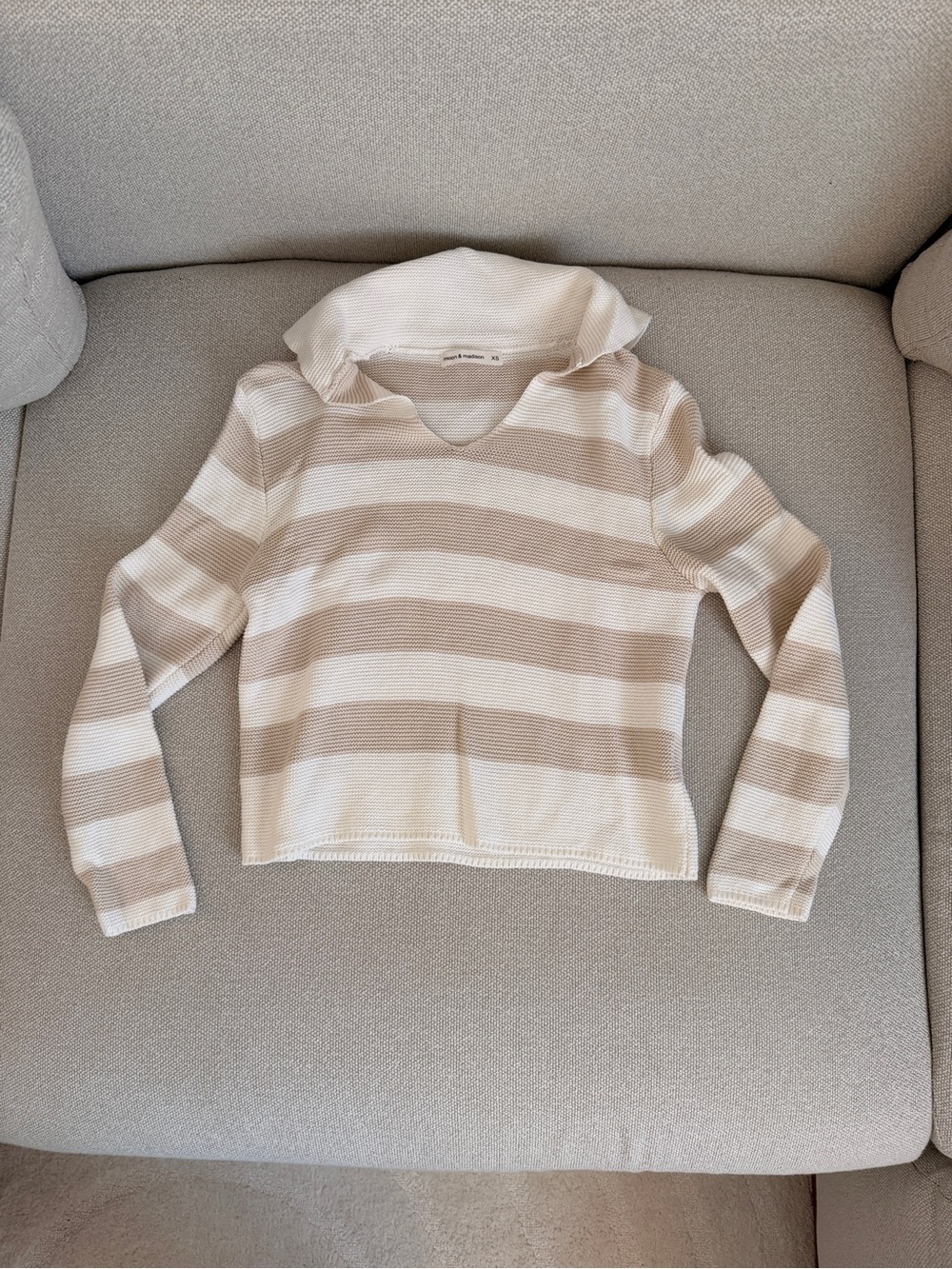 Women’s Cream & Beige Striped Sweater